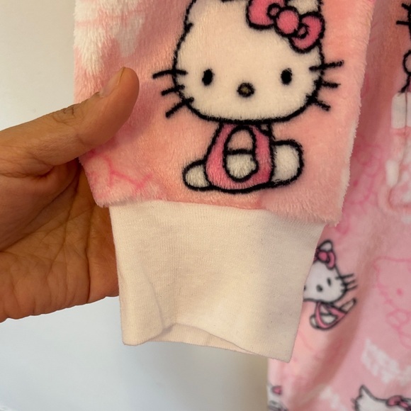 Hello Kitty Pink and White Hooded Pajama Onesie - Picture 5 of 6